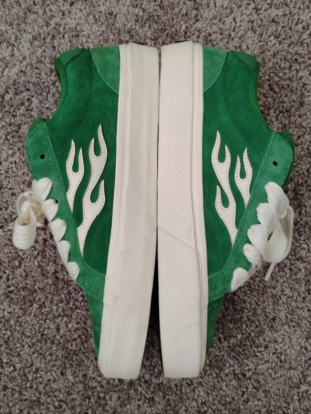 STRAYE Logan Flame Green Suede Skate Shoes